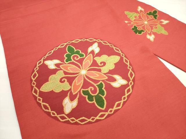 平和屋着物◎九寸名古屋帯 花丸文 金糸 正絹 逸品 DABC5799xg