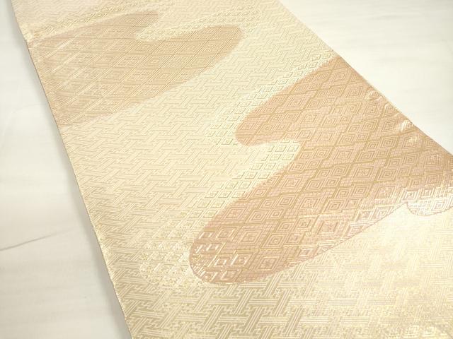 平和屋着物◎佐賀錦　六通柄袋帯　エ霞吉祥文　金糸　正絹　逸品　DABC5827xg