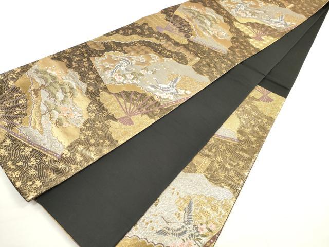 平和屋着物◎六通柄袋帯　唐織　天井蒔絵文　金銀糸　正絹　逸品　DABC5831xg