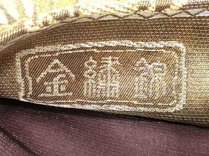 平和屋着物◎六通柄袋帯　唐織　金繍錦　飛鶴正倉院花丸文　金糸　引箔　正絹　逸品　DABC5850xg