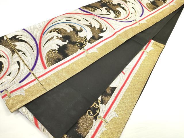 平和屋着物◎六通柄袋帯　唐織　唐草文　金糸　正絹　逸品　DABC5865xg