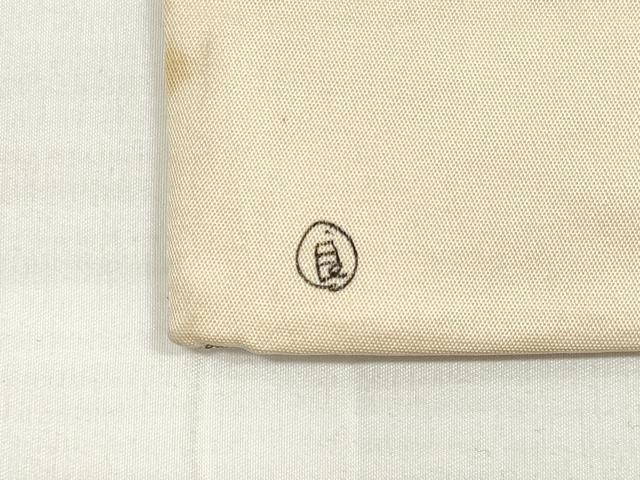 平和屋着物◎六通柄袋帯 唐織 扇面花鳥舞蝶文 金銀糸 正絹 逸品 DABC5886xg