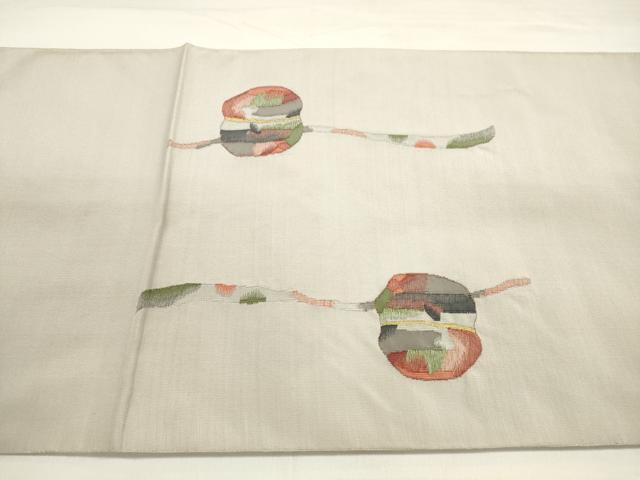 平和屋着物◎太鼓柄袋帯 陶器 金糸 正絹 逸品 DABC5889xg