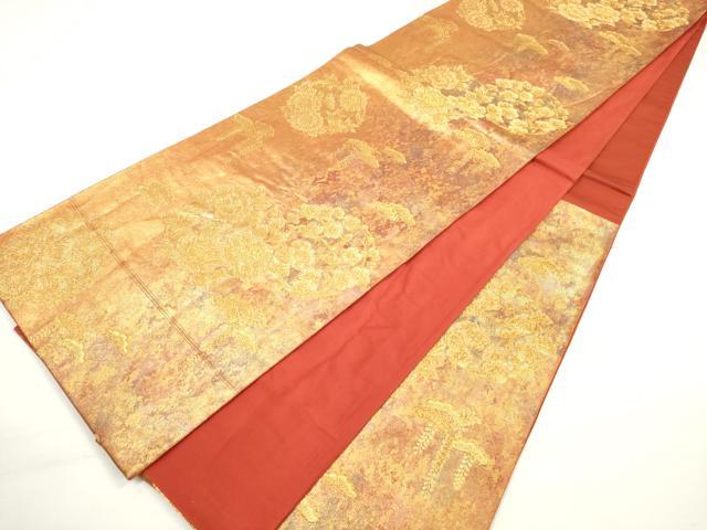 平和屋着物◎六通柄袋帯　桃山花丸文　金糸　引箔　正絹　逸品　DABC5906xg