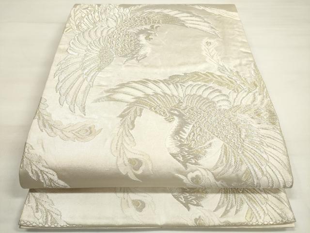 平和屋着物◎六通柄袋帯 鳳凰 金銀糸 正絹 逸品 DABC5909xg