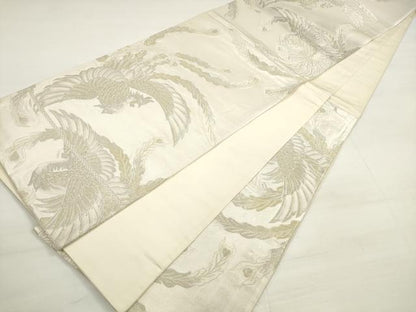 平和屋着物◎六通柄袋帯 鳳凰 金銀糸 正絹 逸品 DABC5909xg