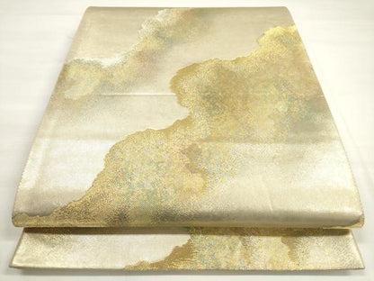 平和屋着物◎六通柄袋帯 道長 金糸 引箔 正絹 逸品 DABC5912xg
