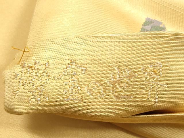 平和屋着物◎六通柄袋帯　唐織　燦金の世界　舞扇　金糸　手織引箔　正絹　逸品　DABC5918xg