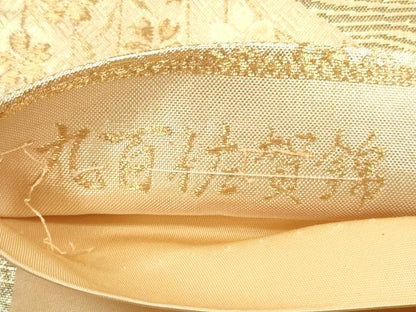 平和屋着物◎六通柄袋帯　唐織　九百佐賀錦　蒔絵　流水籬菊花松文　鳳凰　金糸　正絹　逸品　DABC5923xg