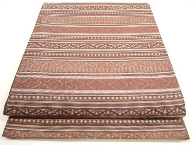 平和屋着物◎六通柄　本袋帯　横段吉祥文　正絹　逸品　DABC5944xg