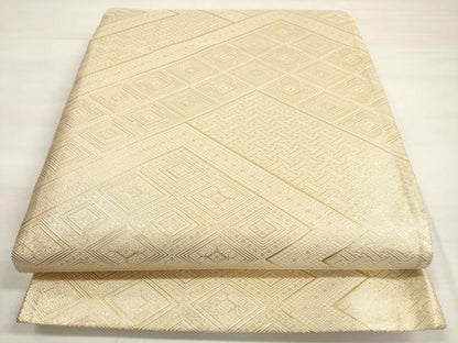 平和屋着物◎佐賀錦　両面　六通柄袋帯　菱吉祥文　金糸　正絹　逸品　DABC5947xg