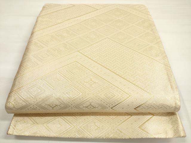 平和屋着物◎佐賀錦　両面　六通柄袋帯　菱吉祥文　金糸　正絹　逸品　DABC5947xg