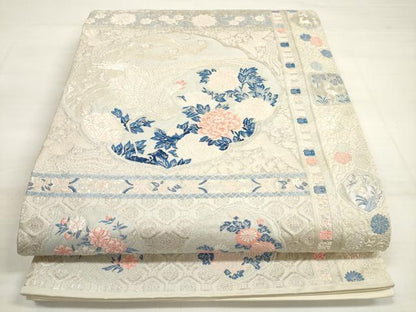 平和屋着物◎六通柄袋帯 唐織 献華鳳凰文 金銀糸 正絹 逸品 DABC5959xg