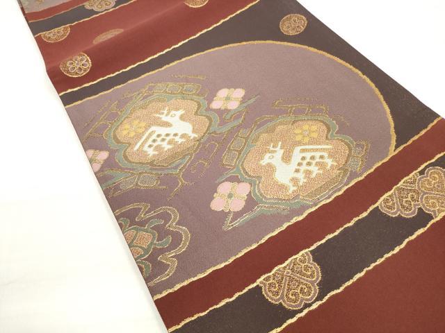 平和屋着物◎六通柄袋帯　有栖川　金糸　正絹　逸品　DABC5967xg