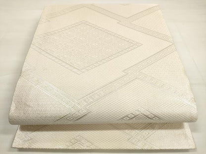 平和屋着物◎佐賀錦　全通柄袋帯　松皮菱吉祥文　銀糸　正絹　逸品　DABC5968xg