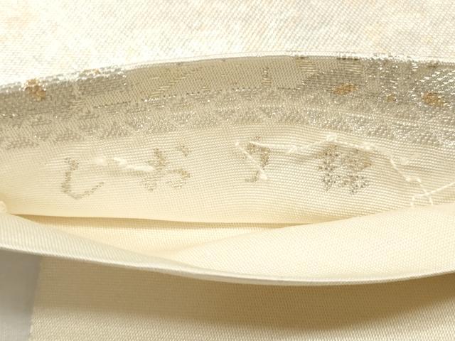 平和屋着物◎六通柄袋帯　しおり錦　道長花鳥舞蝶文　金銀糸　手織引箔　正絹　逸品　DABC5969xg