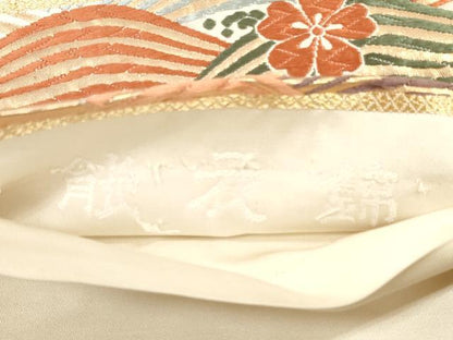 平和屋着物◎六通柄袋帯　唐織　能衣錦　吉祥双鶴花文　金銀糸　正絹　逸品　DABC5972xg