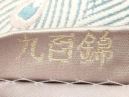 平和屋着物◎六通柄袋帯　唐織　九百錦　洋唐草孔雀文　金糸　正絹　逸品　DABC5979xg