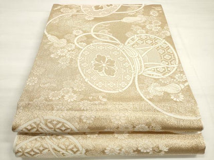平和屋着物◎西陣　六通柄袋帯　唐織　花鼓文　純銀　金糸　正絹　逸品　DABC5987xg