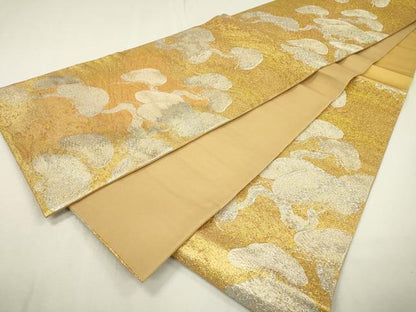 平和屋着物▼六通柄袋帯 松 金銀糸 正絹 逸品 DABC6166fe