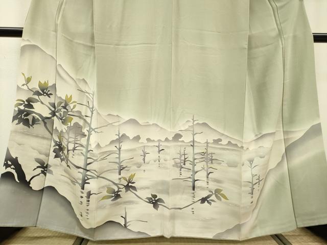 平和屋着物▼訪問着 重ね山枝花文 暈し染 正絹 逸品 DABC6199fe