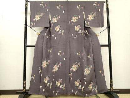 平和屋着物▼訪問着 人物文 金彩 鬼しぼ縮緬 正絹 逸品 DABC6209fe