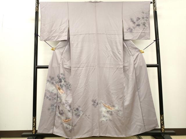 平和屋着物▼訪問着 刺繍 手描き 渡り舟 暈し染 金銀彩 正絹 逸品 DABC6216fe