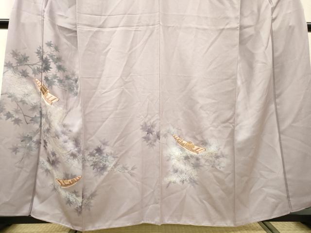 平和屋着物▼訪問着 刺繍 手描き 渡り舟 暈し染 金銀彩 正絹 逸品 DABC6216fe