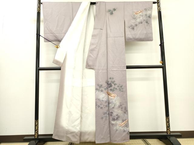 平和屋着物▼訪問着 刺繍 手描き 渡り舟 暈し染 金銀彩 正絹 逸品 DABC6216fe