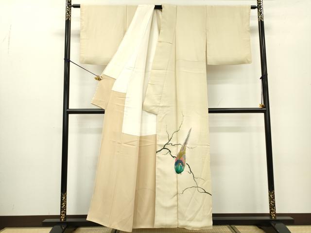 平和屋着物▼豪華色留袖 刺繍 キジ 金糸 正絹 逸品 DABC6300fe