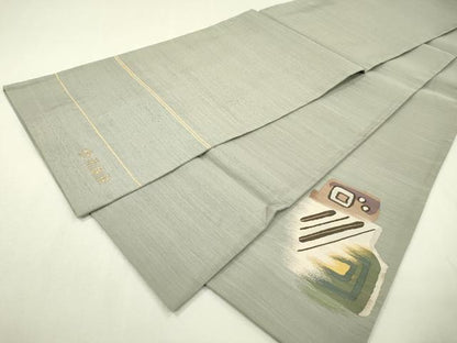 平和屋着物▼中国三大刺繍　蘇州刺繍　太鼓柄袋帯　抽象文様　金糸　正絹　逸品　未使用　DABC6337fe