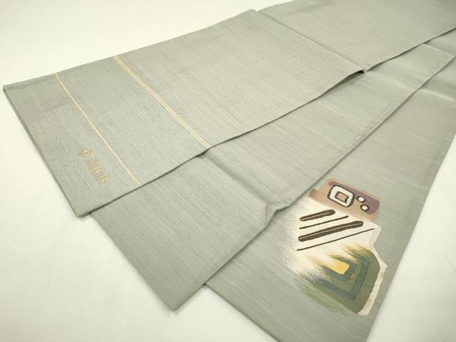 平和屋着物▼中国三大刺繍　蘇州刺繍　太鼓柄袋帯　抽象文様　金糸　正絹　逸品　未使用　DABC6337fe