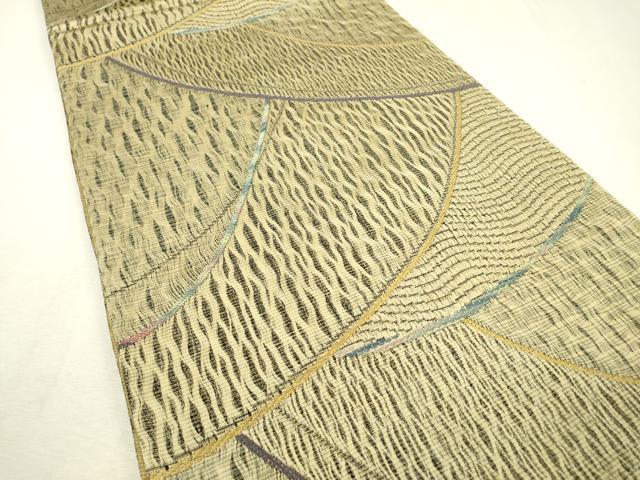 平和屋着物▽両面 全通柄袋帯 スリーシーズン 春夏秋 櫛織 霞文 正絹 逸品 DABC6416fe