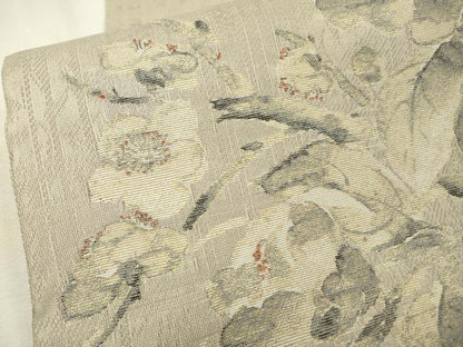 平和屋着物▽西陣 岡文織物 六通柄袋帯 スリーシーズン 春夏秋 枝花 正絹 逸品 DABC6419fe