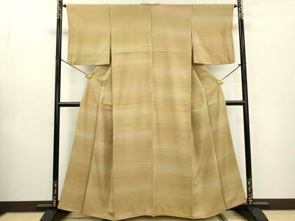 平和屋着物▼上質な小紋　霞文　暈し染　正絹　逸品　DABC6438fe