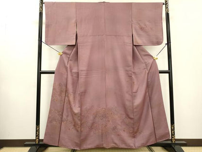 平和屋着物▼訪問着　総刺繍　道長花唐草文　正絹　逸品　DABC6442fe