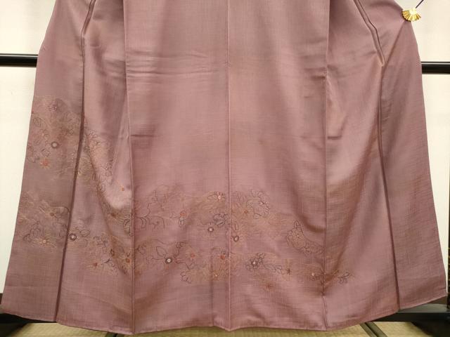 平和屋着物▼訪問着　総刺繍　道長花唐草文　正絹　逸品　DABC6442fe