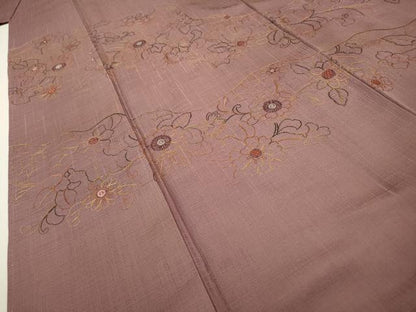 平和屋着物▼訪問着　総刺繍　道長花唐草文　正絹　逸品　DABC6442fe