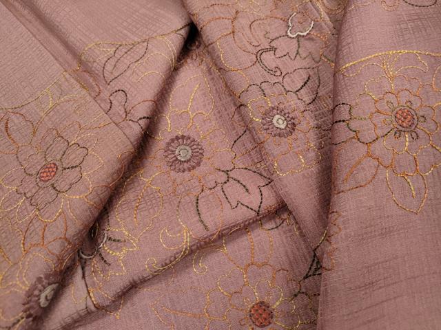 平和屋着物▼訪問着　総刺繍　道長花唐草文　正絹　逸品　DABC6442fe