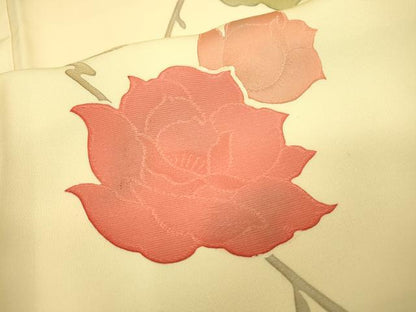 平和屋着物▼上質な小紋　地紋起こし　枝花　正絹　逸品　DABC6454fe