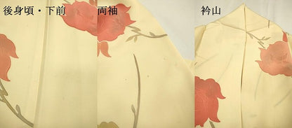 平和屋着物▼上質な小紋　地紋起こし　枝花　正絹　逸品　DABC6454fe