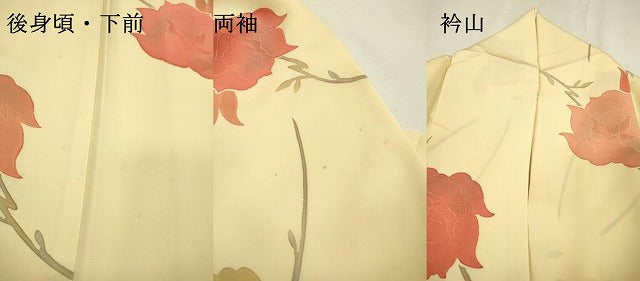 平和屋着物▼上質な小紋　地紋起こし　枝花　正絹　逸品　DABC6454fe