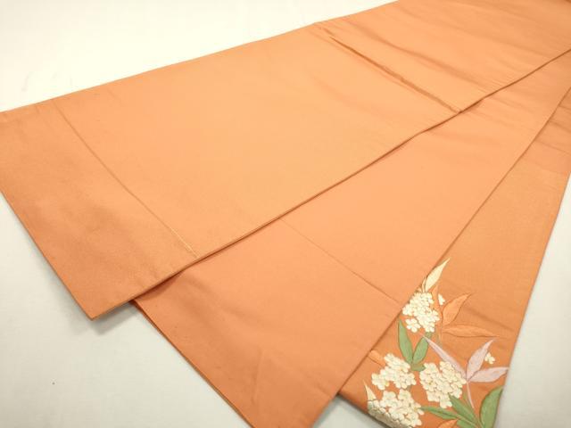 平和屋着物▼太鼓柄袋帯　総刺繍　紫陽花　金通し地　正絹　逸品　DABC6515fe