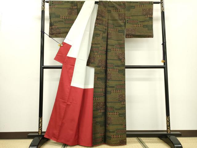 平和屋着物■本場大島紬　横段花文　正絹　逸品　DABC6545fe