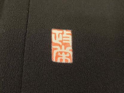 平和屋着物■豪華黒留袖　友禅　作家物　風景花松文　正絹　逸品　DABC6556fe