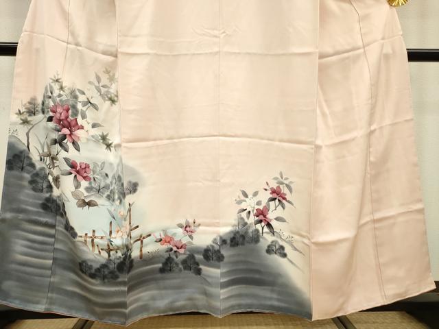 平和屋着物▼訪問着 手描き 枝花 暈し染 正絹 逸品 未使用 DABC6575fe