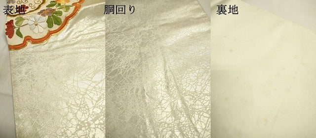 平和屋着物▼太鼓柄袋帯 駒刺繍 雪輪花文 金糸 正絹 逸品 DABC6647fe