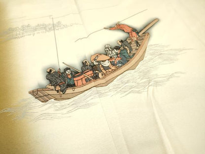 平和屋着物▼色留訪問着 作家物 画狂人北斎筆 人物風景文 暈し染 正絹 逸品 DABC6673fe