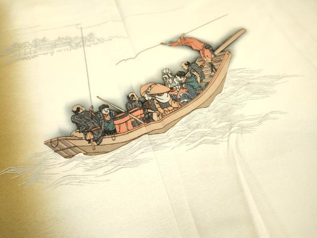 平和屋着物▼色留訪問着 作家物 画狂人北斎筆 人物風景文 暈し染 正絹 逸品 DABC6673fe