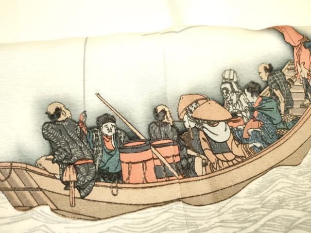 平和屋着物▼色留訪問着 作家物 画狂人北斎筆 人物風景文 暈し染 正絹 逸品 DABC6673fe